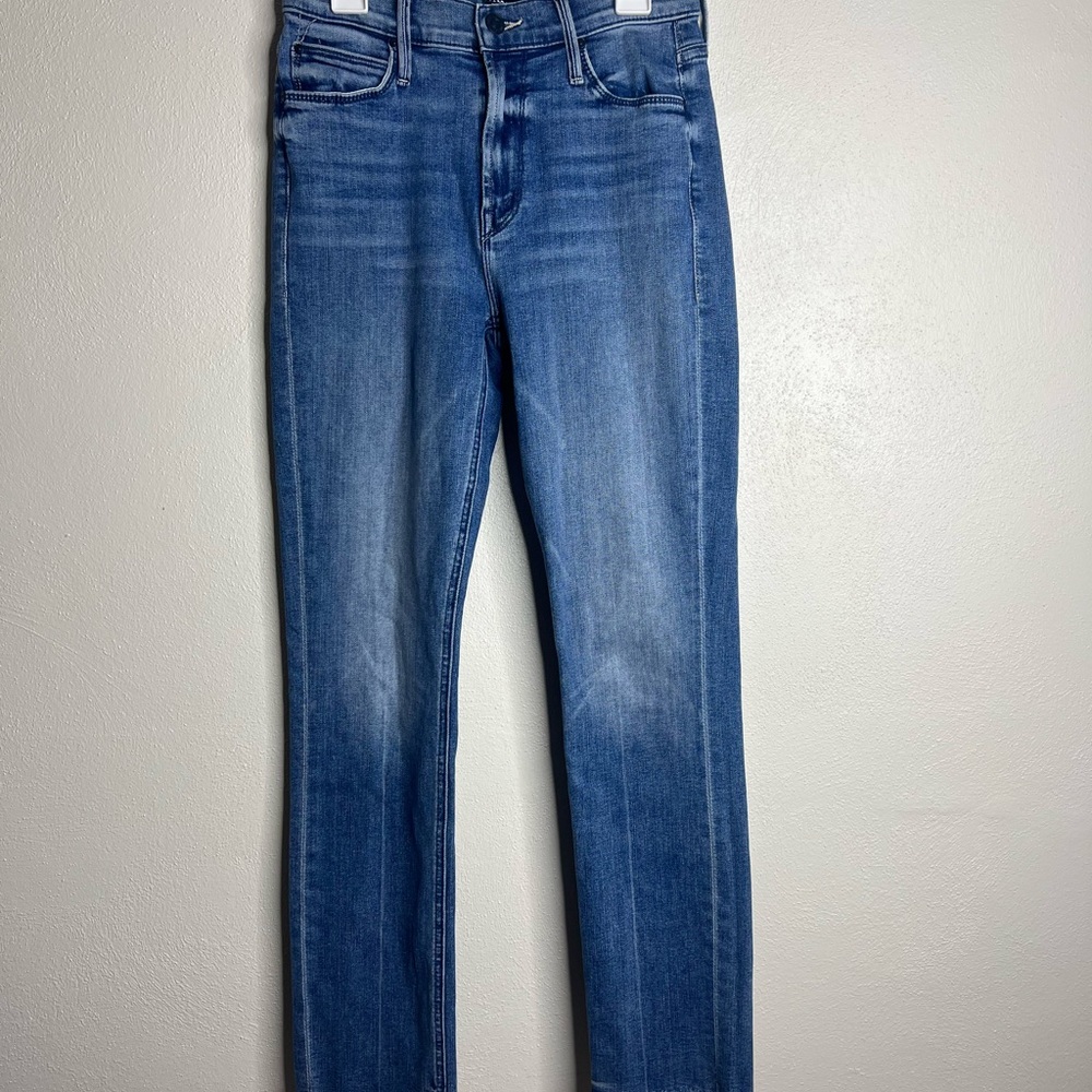 Mother the mid rise dazzler ankle fray jeans women’s size 26 blue